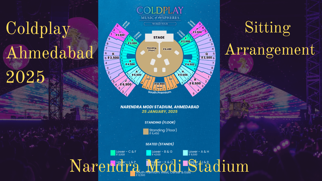 Best sitting arrangement for Coldplay concert in Ahmedabad in Narendra Modi Stadium